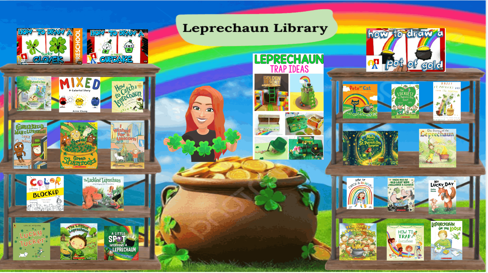 March Leprechaun Themed Virtual Library 